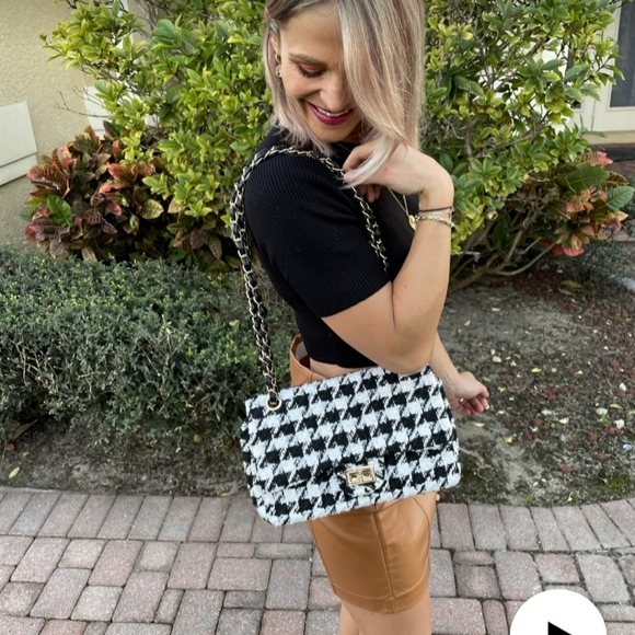 3AM Forever Handbags - NWOT Tweed Houndtooth Handbag